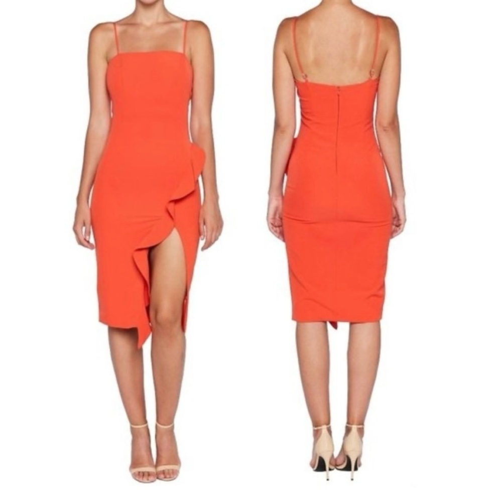 Women’s Bardot Carmelle Cocktail Dress with Side Slit. Size 10. Size Large.